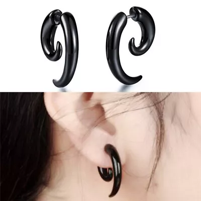 Cool Punk Stud Earrings Rock Men Black Earrings Women PVC Anti Allergy Earri ZSY • £5.63