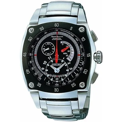 SEIKO SPORTURA SNL033P1 Chronograph Kinetic Quartz Watch 7L22 Tachymeter Square • $589