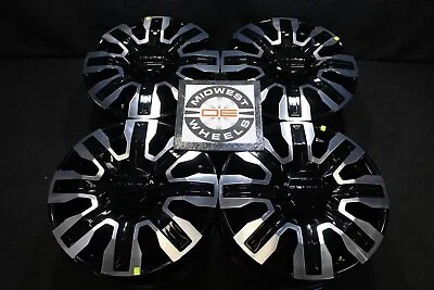 2023 GMC Sierra AT4 2500HD 20  BLACK Wheels Polished 8X180 Factory 2011-2024 114 • $1450