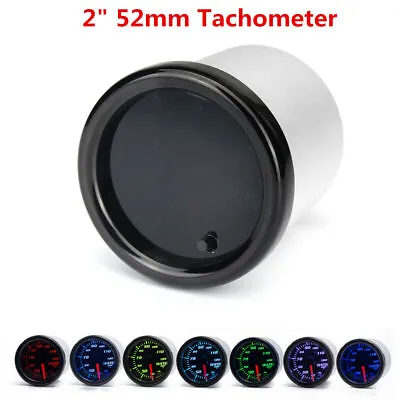 2  52mm Tachometer Tacho Gauge 0-8000RPM 7 Colors LED Display 12V Auto Car Truck • $35