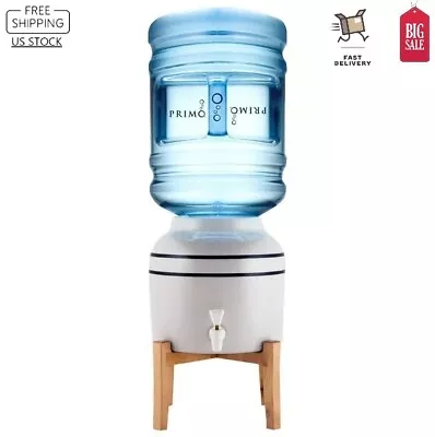  Ceramic Water Countertop Dispenser Top Loading Room TempWooden Stand • $38.99