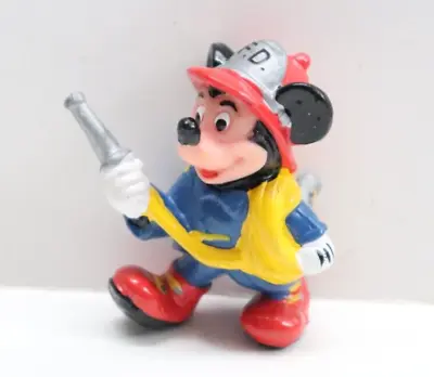 Mickey Mouse Fireman Figure Applause Toy Fire Fighter Cake Topper Vintage • $4.24