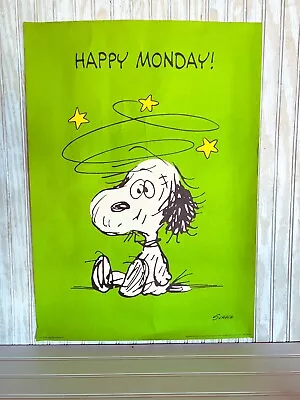 Vintage Snoopy Peanuts Poster “Happy Monday!” 28 X 20 Schulz Springbok Rare • $129.99