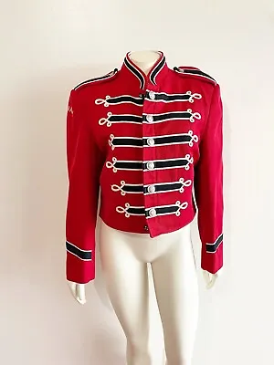 Demoulin Bros Red Marching Band Military Cropped Jacket 38S • $125
