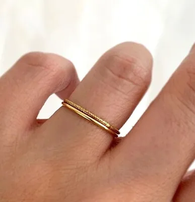 Thin Gold Ring Gold Ring Gold Ring Set Gold Stack Ring Simple Gold Ring 14k • $21