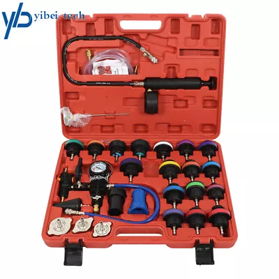 28Pc Radiator Pressure Tester Test Kit Coolant Vacuum Purge Refill With Adapters • $76.06