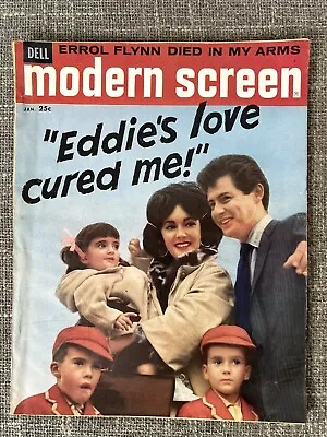 Modern Screen Magazine January 1960 Eddie Fisher Elizabeth Taylor Errol Flynn • $10.10