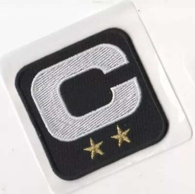 $14.99 • Buy NFL 2019 SEASON CAPTAIN'S JERSEY 2-GOLD-⭐⭐-STAR BLACK Stick-on WHITE-C-PATCH