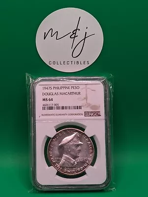 1947-S Philippines Peso NGC MS64 MacArthur • $134.99