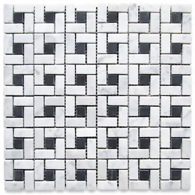 C681XH White Carrara Marble Pinwheel Windmill Spiral Vintage Mosaic Tile Hone • $14.99