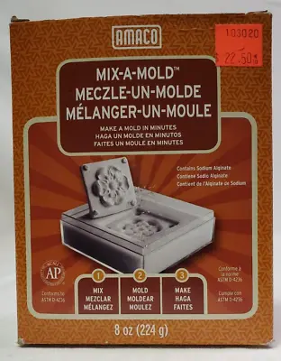 AMACO  Mix-A Mold  8 Oz Sodium Alginate Mold Making Powder Mint Unopened Bag • $12.95