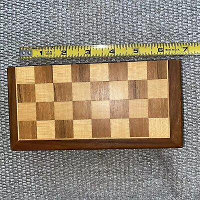 Vintage Portable Travel Chess Set Magnetic Foldable Wood Missing Blk Pawn • $34.99