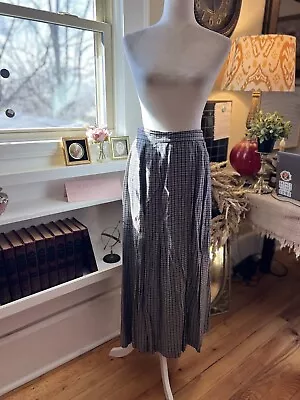 Vintage Bechamel Tartan Plaid Maxi Skirt Size 12 Plaid Pleated Cottagecore • $17