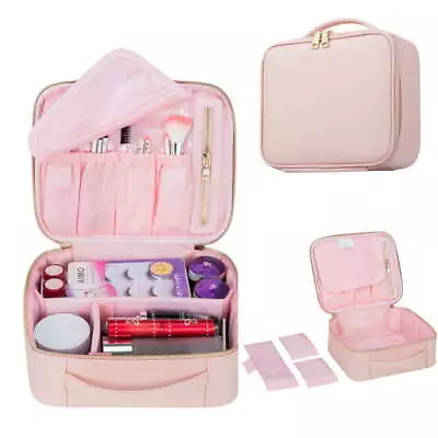 Portable Makeup Train Case 9.8'' Makeup Bag Cosmetic Organizer CasePINK • $24