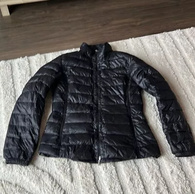 Rare Moncler Black Quilted Down Filled Puffer Jacket Coat Ladies (1) Small • $399.99