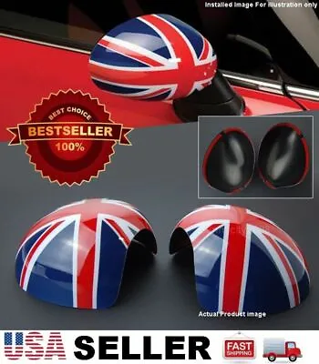 Red Blue Union Jack Side View Manual Mirror Cover Caps For MINI Cooper R55-R61 • $44.95