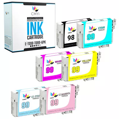 6PK Black Color 98 99 Ink Cartridges For Epson T098 T099 1BK 1CMY 1LC 1LM Combo • $21.99