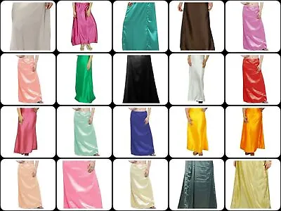 £12.30 • Buy Satin Silk Saree Petticoat Underskirt Sari Indian Inskirt Skirt Lining Innerwear