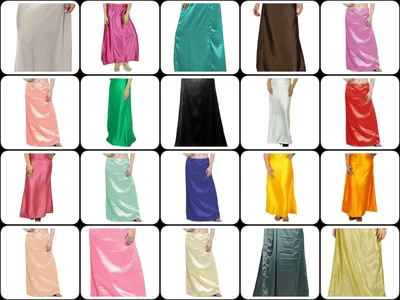 £12.30 • Buy Satin Silk Saree Petticoat Underskirt Sari Indian Inskirt Skirt Lining Innerwear