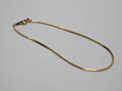 B174-vintage Bracelet~gold Tone/flat Chain Bracelet~simple/classic~9 ~anklet • $6.75