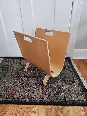 MCM Bentwood Magazine Holder Rack - Alvar Aalto Danish Style Mid Century Modern • $75