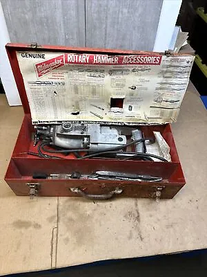 U1 Vintage Milwaukee Heavy Duty Rotary Hammer Drill Case & Accessories • $49.99