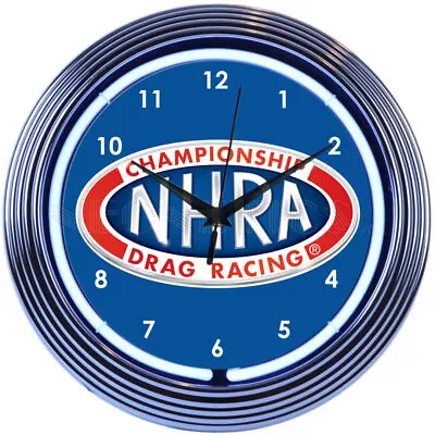 NHRA Hot Rod Drag Racing Licensed Neon Clock 15 Inches Neon Sign 8NHRAC • $79.99