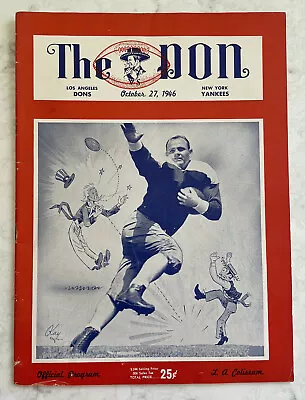 1946 New York Yankees Vs Los Angeles Dons AAFC Football Program Spec Sanders 3TD • $125