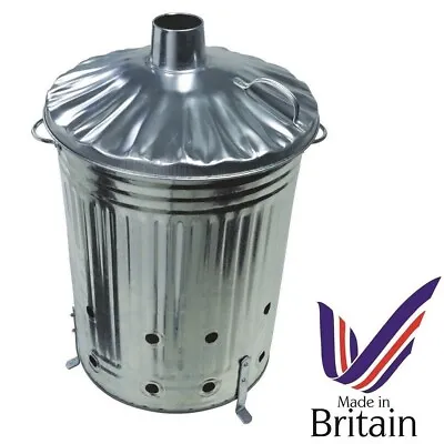 Large 90L Garden Incinerator Burning Fire Bin Rubbish Paper Leaves Branch Burner • £18.90