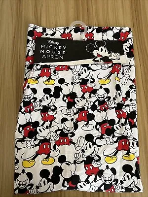 NWT Disney Kitchen Apron Mickey Mouse 100% Cotton Adult Unisex Multicolor OSFM • $14.44