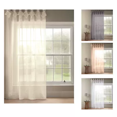 £15.95 • Buy Single Voile Curtain Panel Decorative Tab Top Slot Net Swag Sheer Diamante Bling