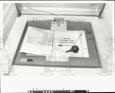1984 Press Photo Punch Card Voting Machine At Elections Commission In Detroit • $13.88