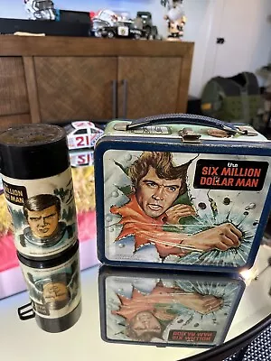 Vintage 1978 The Six Million Dollar Man Lunchbox & Thermos Set Aladdin • $9.50