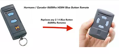 £23.75 • Buy NEW HORMANN Garador Garage Door Gate Remote Control HSM2 HSM4 868 MHZ Key Fob