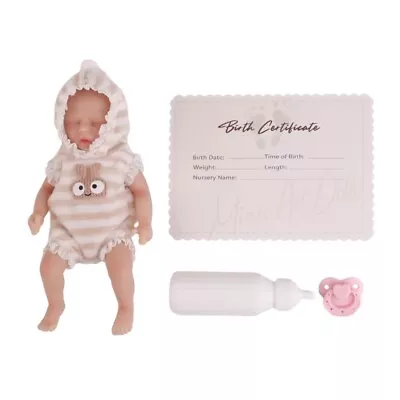 Realistic Doll Baby Sleeping Full Body Silicone Boy Toy New Born 6.3 White • £22.33