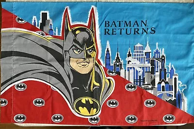 Vintage 1991 Batman Returns Pillowcase Blue Red Penguin DC Comics VERY RARE! 90s • $49.99