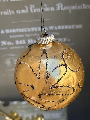 Vintage Gold Color SHINY BRITE Christmas Ornament Stencil Glitter 1960’s • $7.99