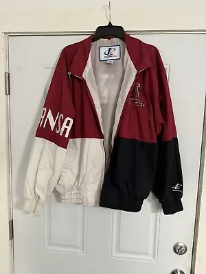 Vintage Logo Athletic Arkansas Razorbacks Windbreaker Jacket • $90