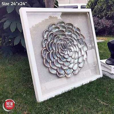 Abalone Shell Flower Shape Wall Art For Beach Coastal Living Room Entrance Decor • $232.56