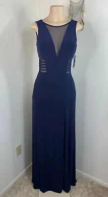 NW Nightway Dress Size 8 Blue Cut Out Mesh Formal Wedding Party Wear Womens  • $29.97