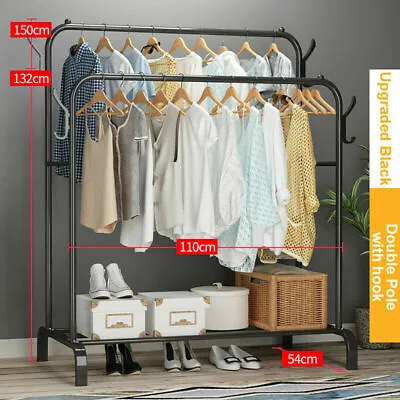 £28.48 • Buy Heavy Duty Metal Clothes Rail Storage Garment Shelf Hanging Display Stand Rack++