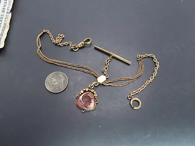 Antique 1/10 Yellow Gold Filled Pocket Watch Slide Chain 14  16.4g • $49.50