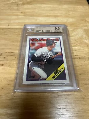 1988 Topps Tiffany Don Mattingly Yankees BGS 9.5 Gem Mint Carman Error • $89