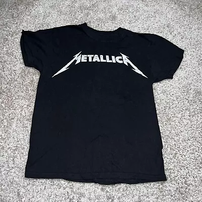 Metallica Shirt Mens Medium Black Logo Rock Concert Metal Music Tour Band Tee • $24.96