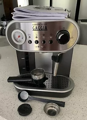 Gaggia Carezza Deluxe | Manual Espresso Coffee Machine Maker Black & Silver • £60