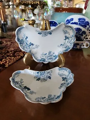 Blue Transferware Bone Dishes John Maddock Roseville England • $22