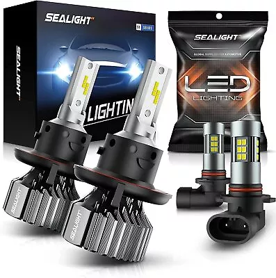 SEALIGHT LED Headlights + Fog Light Bulbs For Dodge Ram 1500 2500 3500 2006-2009 • $45.99