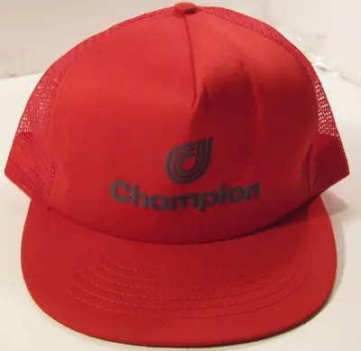 Champion Seeds Snapback Trucker Hat Red Mesh Ball Cap Farmer Vintage Made In USA • $12.12