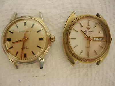 Lot Of 2 Vintage Mens Watches Bulova Caravelle Mechanical & Wittnauer Electronic • $27