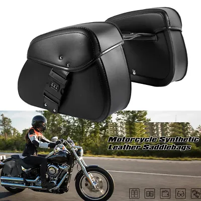 Motorcycle Side Saddle Bags For Yamaha V-Star XVS 950 1100 1300 Custom Silverado • $65.99